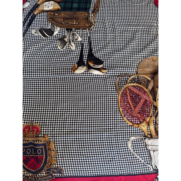 Vintage Polo Ralph Lauren Golf Club Trophy Silk Scarf - Picture 7 of 8